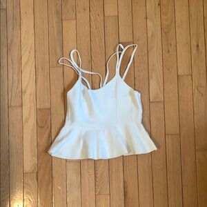 Anthro/Maeve White Peplum Top